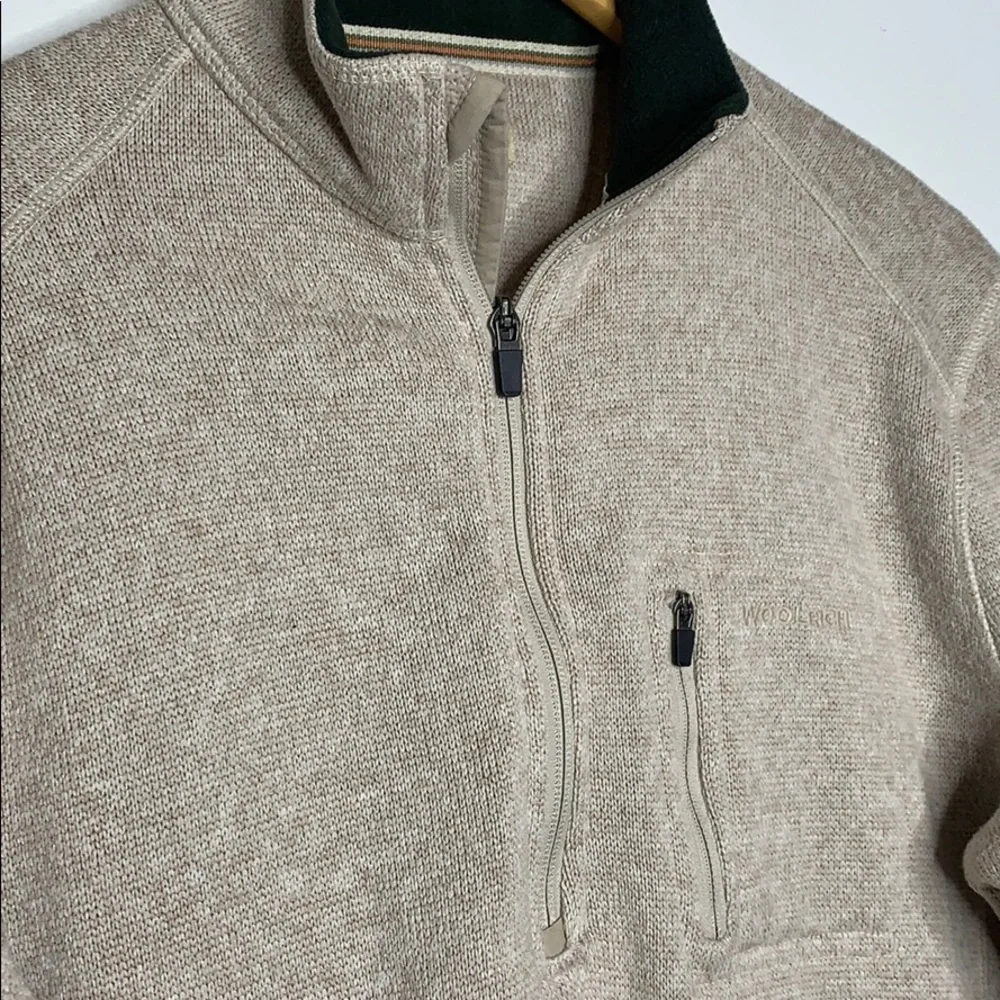 Woolrich Quarter Zip Sweater‎ Tan Size Medium
